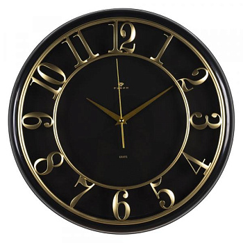 4141-004 (5) Часы настенные круг d=41 см, корпус черный  Классика