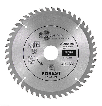 Диск пильный по дереву Ø200x48T/32-30мм Trio Diamond FLL830