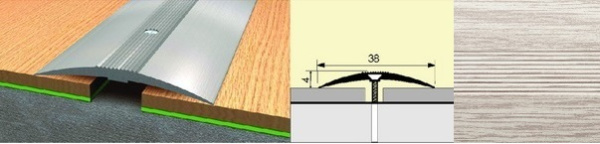 Стык 38x0,9 ясень серый