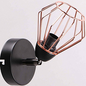 Спот C600/1 BK черный /медь1x40W E14, ALN19