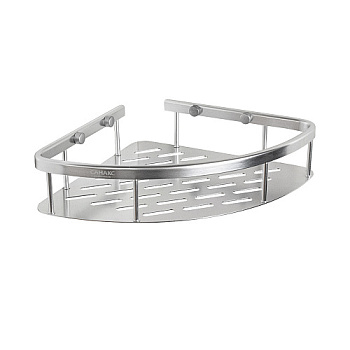 Полочка угловая одинарная алюм.с литым дном 22см 75068