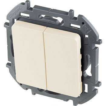 Механизм 2-кл выключателя 10А СЛОНОВАЯ КОСТЬ INSPIRIA LEGRAND 673621