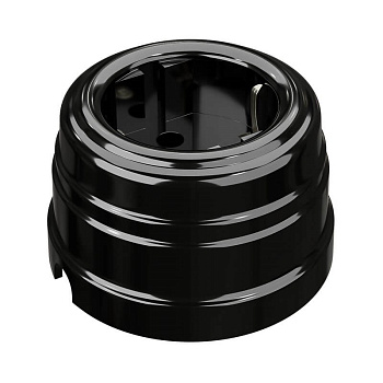 Ретро Евророзетка с з/шт Черная Пластиковая GE30301-05 МЕЗОНИНЪ