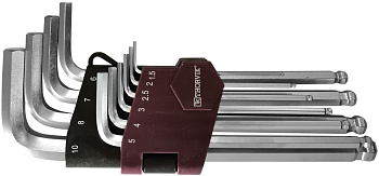 Набор ключей торцевых шестигранных с шаром H1.5-H10 10 предметов 053076 (HKB10S)