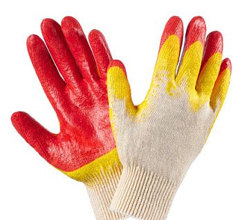 Перчатки х/б с двойным латексным покрытием "ЛЮКС Аленка" (10/200шт) ВН.ШК