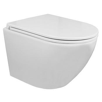 AZ-0046 -N (бел новый слив механизм) Azario Grado подвесной безободковый унитаз с сидением микролифт