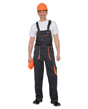 Полукомбинезон "CROWN" тк."CROWN-230" т.серый с оранжев. р.96-100/182-188 РАСПРОД