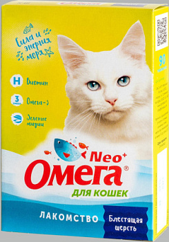 Омега Neo+ К-Ш с биотином и таурином "Блестящая шерсть" д/кошек 90таб. 1*5 ДМ76434 ЧЗ
