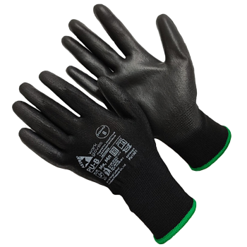 GWARD Astra Pu-B перчатки из полиэстера черного цвета с полиуретановым покрытием (L) PU1001  