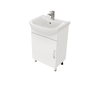 Комплект тумба напольная ОПТИМА 55 + раковина Балтика-55 керамическая