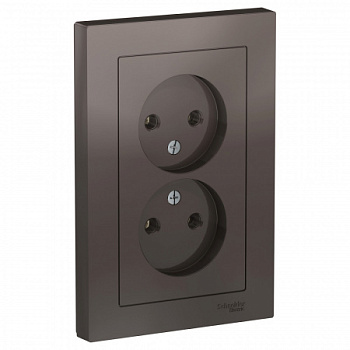 ATN000620 Механизм двойной розетки без з/к в сборе Мокко SE