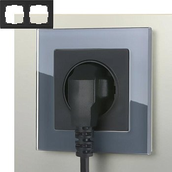 Рамка 2п W0021115 Серое стекло WERKEL a050964