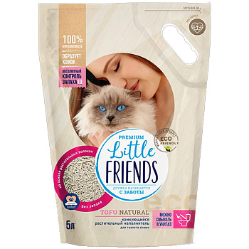 Little Friends Tofu Natural Классический  п/м пакет 5л растительный комкующийся