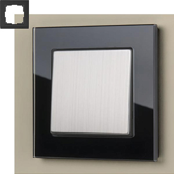 Рамка 1п W0011108 Favorit Черное Стекло WERKEL а051438