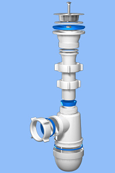 Сифон для умывальника С0100 АНИ 1 1/2" *40 (50шт)