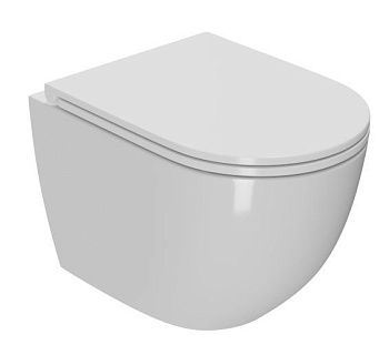 Унитаз подвесной безободковый SinteSi EVI LONG Tornado 3.0 с крышкой дюр, микролифт SIN-TS-EVI-154