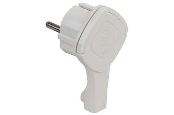 Вилка V5U ультраплоская c/з 16A с кольцом Белая ЭРА Б0026331