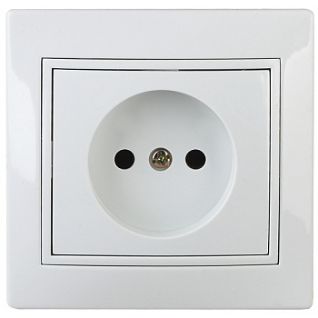 Розетка 1с/п без з/к 16А Белый в сборе INTRO PLANO ЭРА 1-201-01 Б0053859 (1/10)