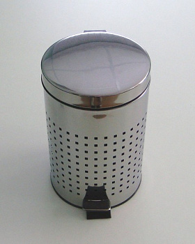 Ведро из нерж стали с пед. круглое 5л перф./нер.хр./105-Н