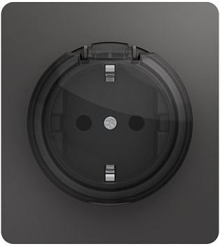 Евророзетка 16А з/к со шторками с крышкой MIELE ROUND ТИТАН KRANZ KR-78-0702-2