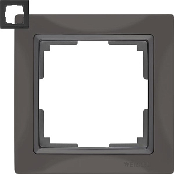 Рамка 1п W0012007 Basic Серо-коричневый WERKEL a051291