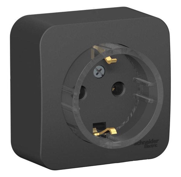 Евророзетка ОП 16А з/к Антрацит КОМПАКТ BLANCA 110116