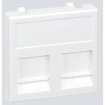 Адаптер со шторками на 2 кон. RJ45 SimonConnect AMP (S110, SL110, SLt) Brand-Rex 45*45, алюм KB76-8