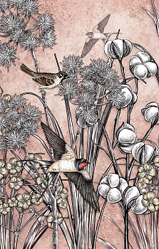 Картина Птицы в траве 110х70