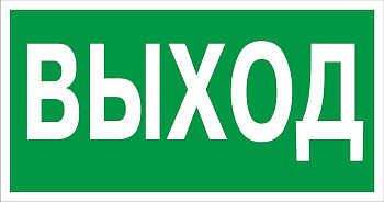 Е-22 "Указатель выхода" знак 300х150мм самоклеющийся