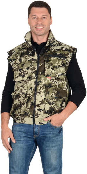 Жилет БАЙКАЛ тк.Рип-стоп КМФ "Флектарн"р.88-92/170-176 101181