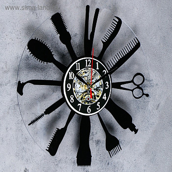 Часы настенные интерьерные "Парикмахерская" 30х30см плавный ход 3620968