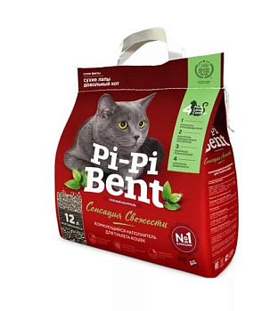 Pi-pi Bent Сенсация свежести комк.наполнитель 5кг впитывает до 12л крафт пакет 1*4 22912