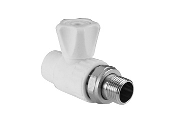 Кран шаровой для радиатора прямой 25х1/2" (50/10) (Valfex) ЗАВОД ВАЛФ-РУС БЕЛЫЙ