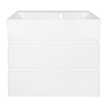 Комплект Эстелла 60/2 подвесная тумба с раковиной Астория-60 белый глянец 2 места