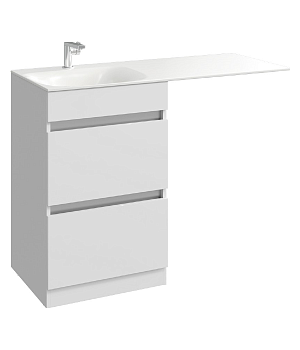 "Forma" тумба с умывальником "Forma 115 левая" с ящками, цвет белый, FOR01052L, ТМ «AQWELLA»