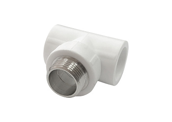 Тройник переходной с наружной резьбой 32х1/2"х32 (30/10) (Valfex) БЕЛЫЙ