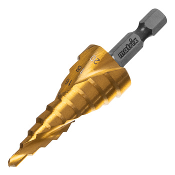 Сверло ступенчатое по металлу "Matrix" HSS Ø4-20мм 72356