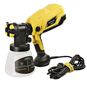 HSG9675 Краскопульт Hanskonner, 750Вт, 0-1200 мл/мин, 22kPa, 1л, HVLP, шнур 4м, МАЛОШУМНЫЙ