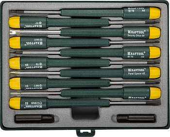 Набор отверток для точных работ 12 предметов "KRAFTOOL X-Telecom" 25616-H12
