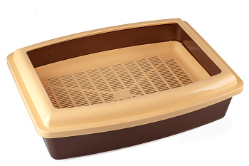 Туалет д/кошки "Вака" Премиум "глубокий полный комплект" Венге/Сливки 430*325*120 92662