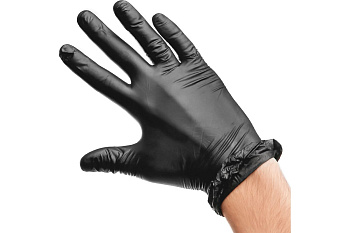 Перчатки виниловые неопудренные "AVIORA" черные, размер L (уп.100шт) 402-736