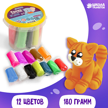 Тесто д/лепки 12цв 15г в ведерке набор 4780755
