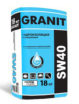 Гидроизоляция проникающая GRANIT SW  40  18 кг (мешок)