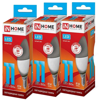 Лампа LED-СВЕЧА 11W 160-260V 3000K 1050Lm E14 VC IN HOME
