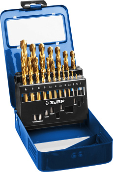 Набор сверл по металлу "Зубр Кобальт" сталь Р6М5К5 (Ø1-10мм) 29626-H19