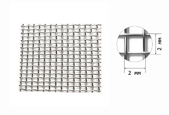 Сетка металлическая тканная, оцинкованная 2х2 (Ø0,4мм) 1,0х30м (30м2)*