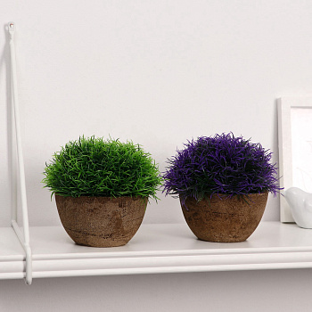 Бонсай в горшочке "Травка" 13х11см микс 4555657