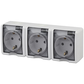 Блок Розетка с з/к 3ОП БЕЛЫЙ 16А IP54 Эксперт ЭРА Б0020720 11-2405-01