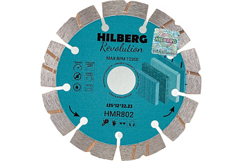Диск алмазный отрезной TURBO SEGMENT Revolution Ø125x12х22.23мм Hilberg HMR802