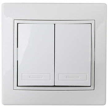 Выключатель 2кл с/у 10А Белый в сборе INTRO PLANO ЭРА 1-104-01 Б0053758 (1/10)